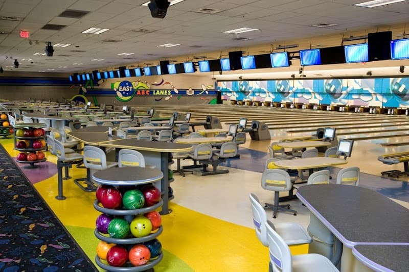Interior view of ABC East Lanes bowling alley