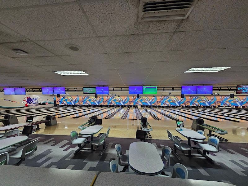 Interior view of ABC West Lanes bowling alley