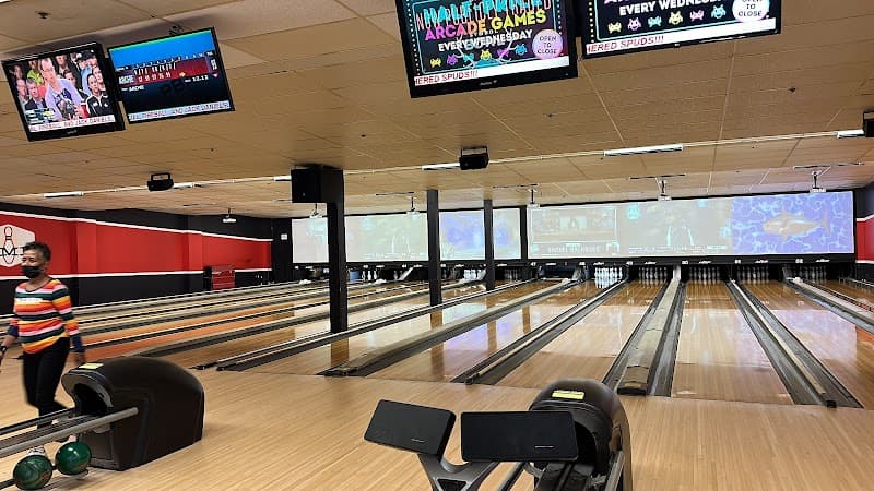 Interior view of AMF Airport Lanes bowling alley