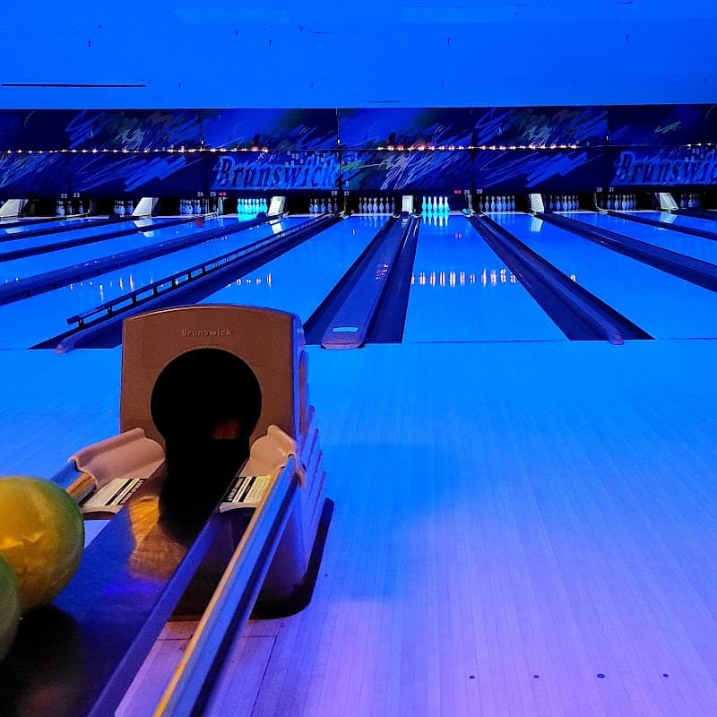 Interior view of AMF Doverama Lanes bowling alley