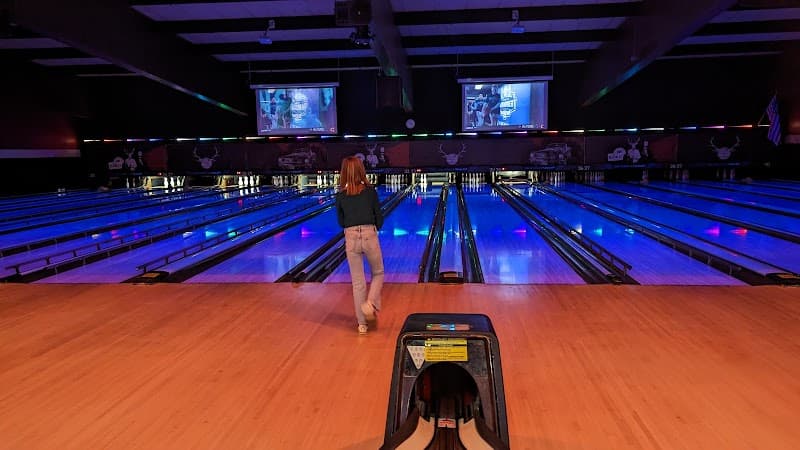 Interior view of AMF Eastbrook Lanes bowling alley
