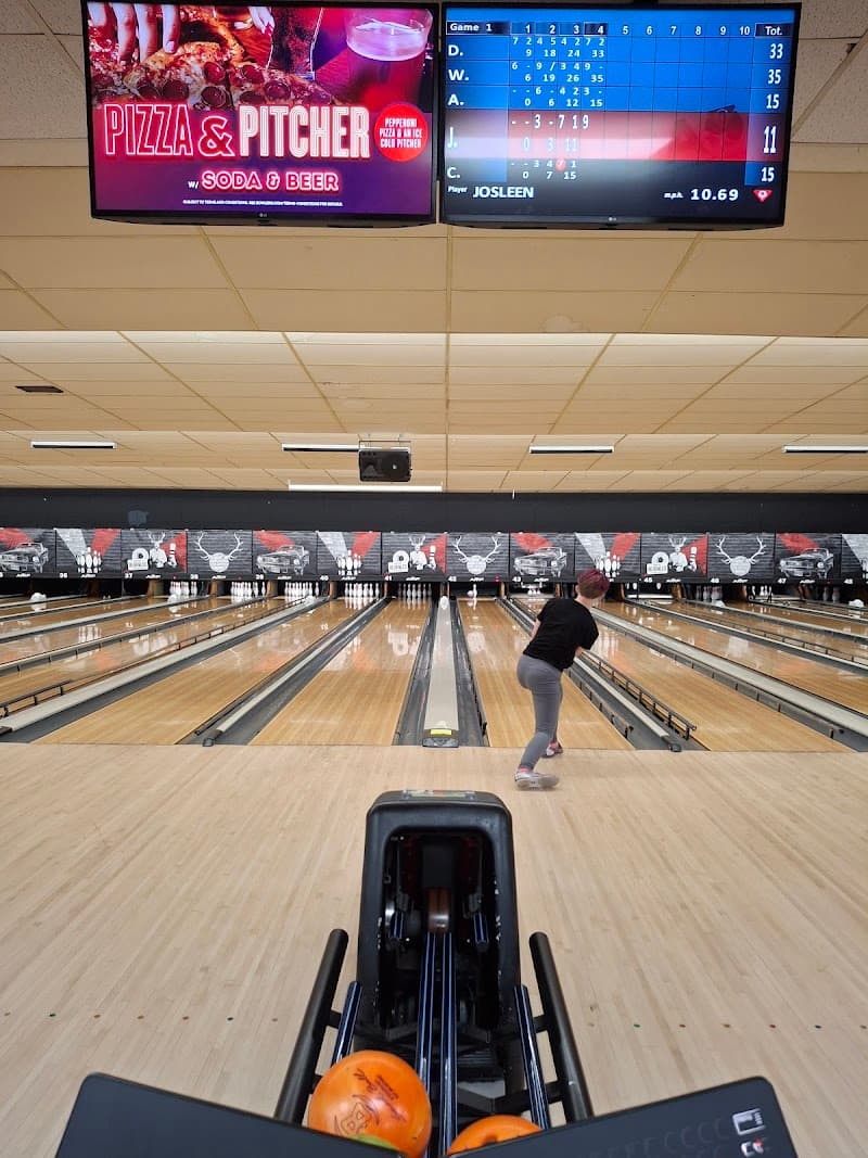 Interior view of AMF Hall of Fame Lanes bowling alley