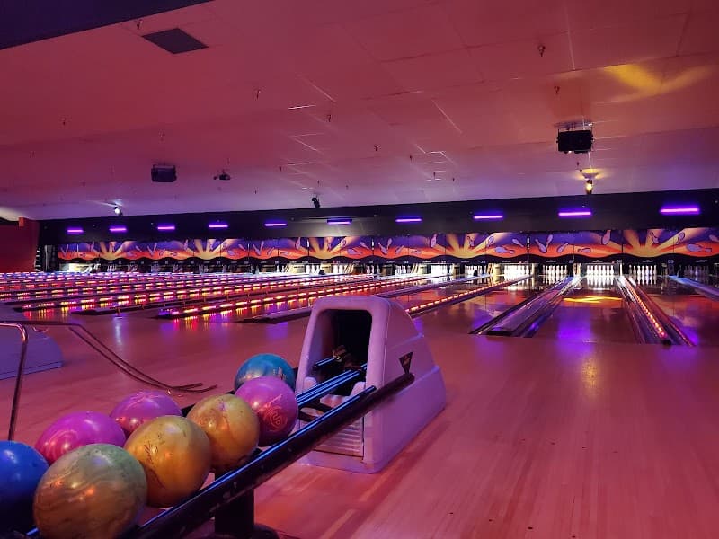 Interior view of AMF Petaluma Lanes bowling alley