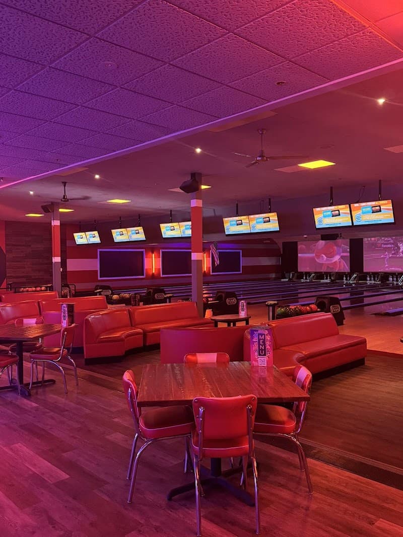 Interior view of AMF Rocklin Lanes bowling alley