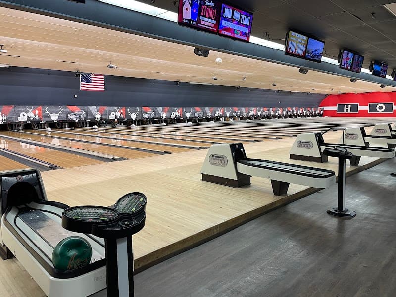 Interior view of AMF Strathmore Lanes bowling alley