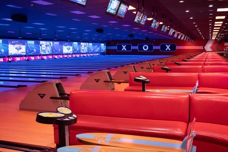 Interior view of AMF Syosset Lanes bowling alley