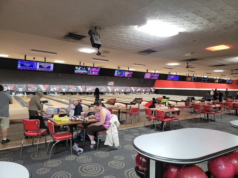 Interior view of AMF Towson Lanes bowling alley