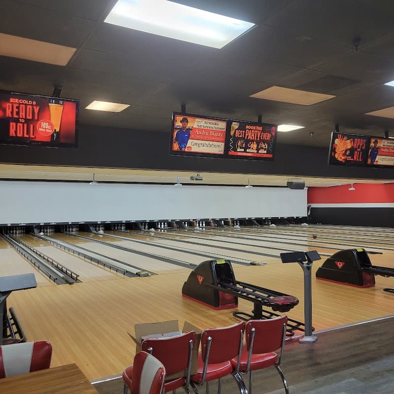 Interior view of AMF Waldorf Lanes bowling alley