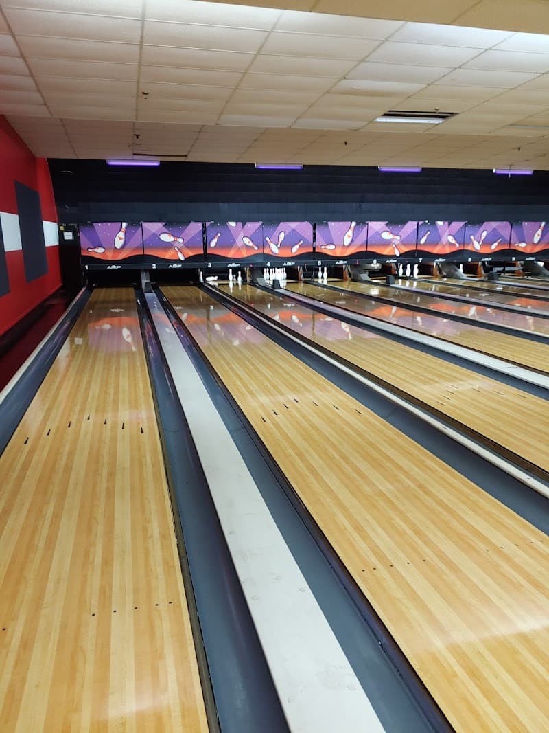 Interior view of AMF Windfern Lanes bowling alley