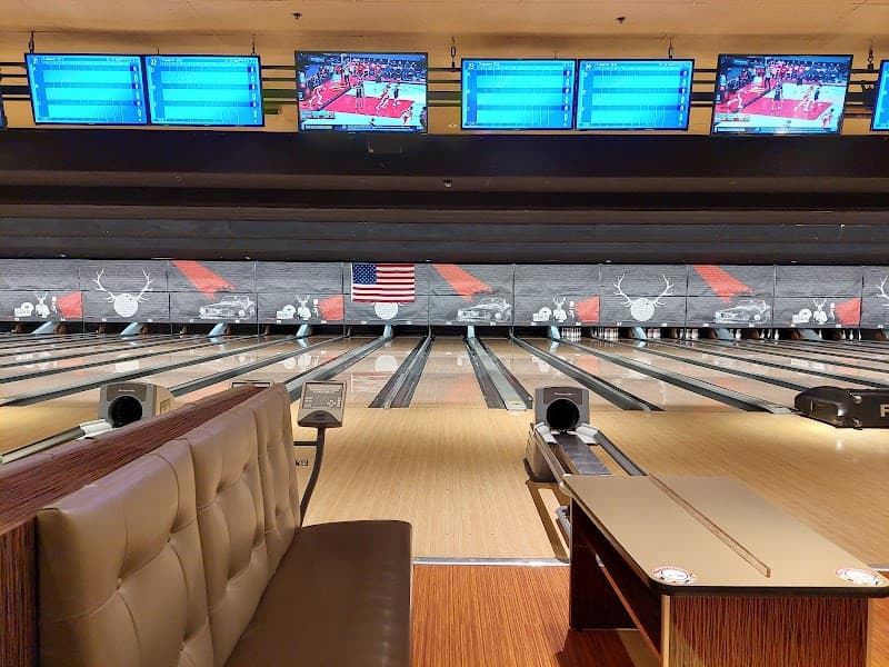 Interior view of AMF Woodstock Lanes bowling alley