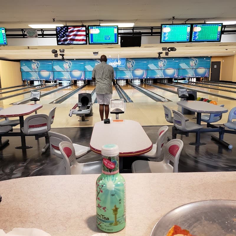 Interior view of APG Bowling Center bowling alley