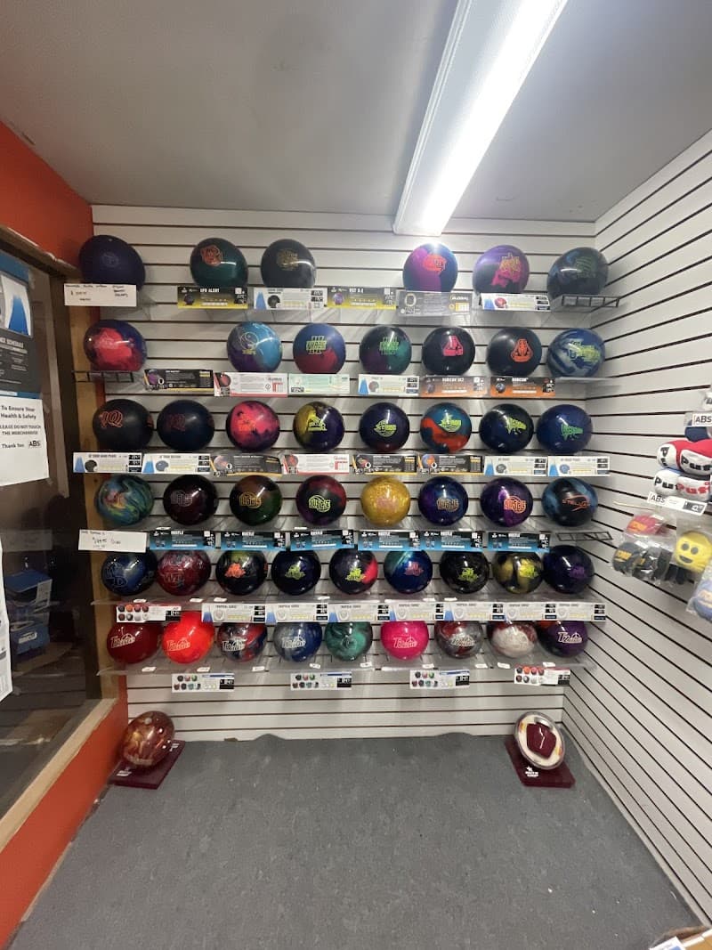 Interior view of Action Bowling Supply bowling alley