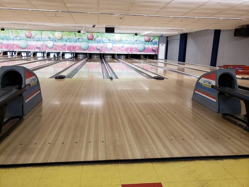 Interior view of Action Lanes bowling alley