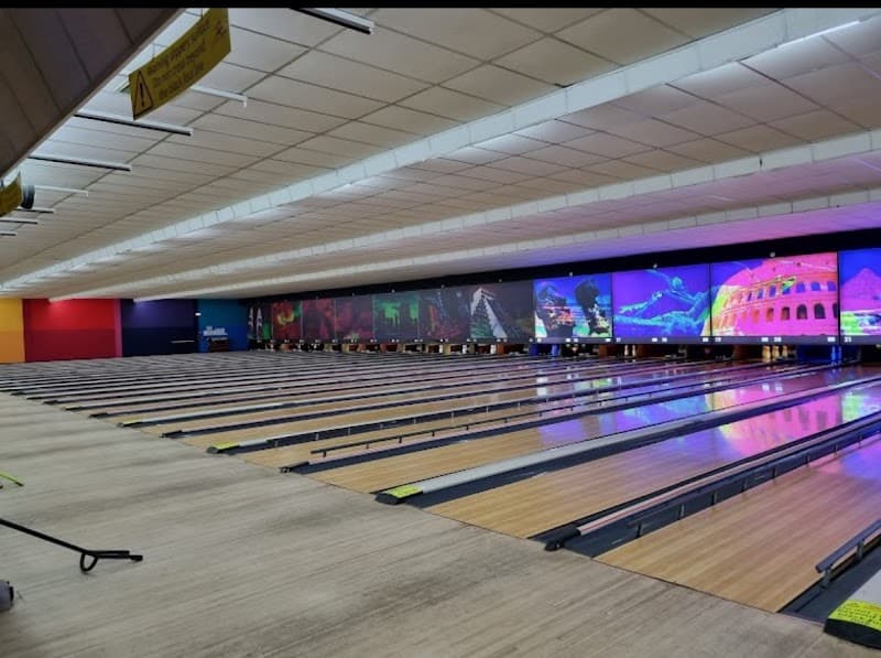 Interior view of Airport Bowl bowling alley