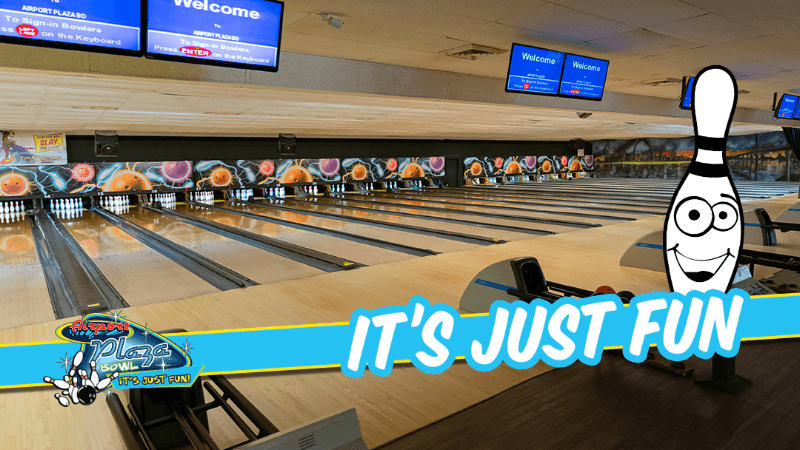 Interior view of Airport Plaza Bowl bowling alley