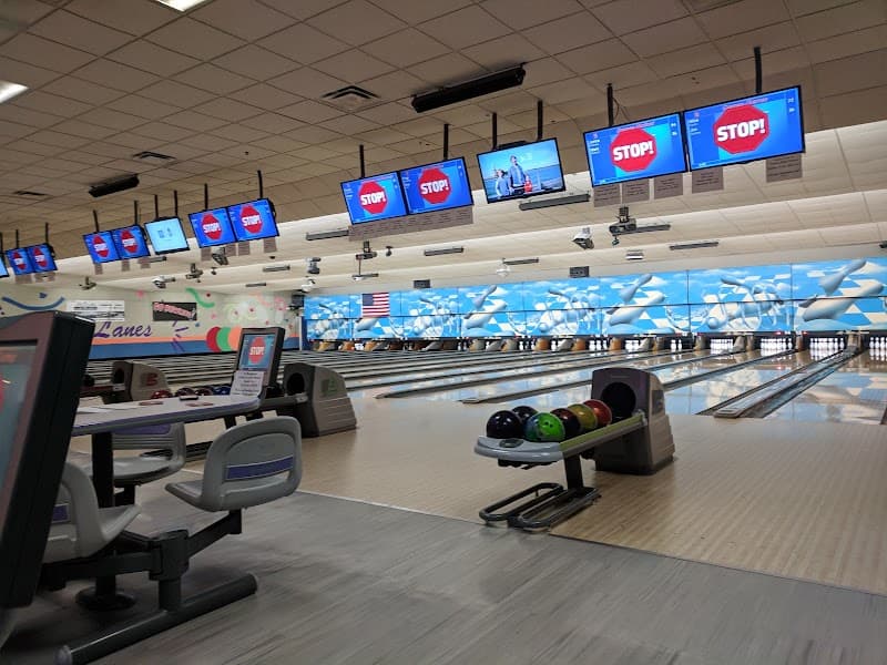 Interior view of Al-Mar Lanes bowling alley