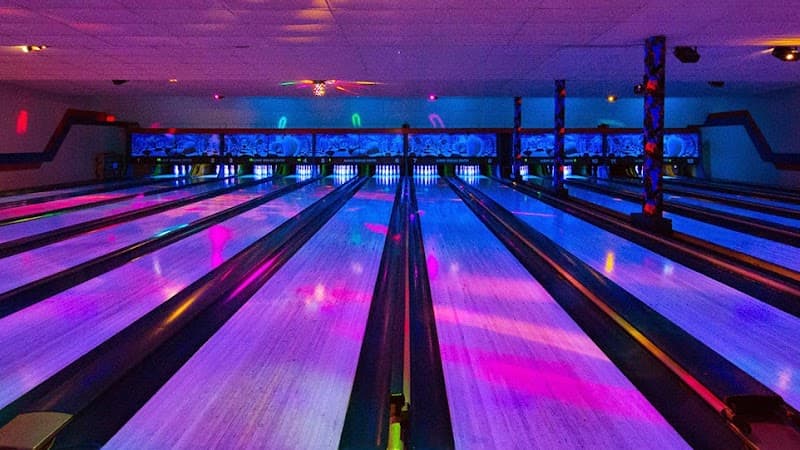 Interior view of Albany Bowling Center & G'Suffa Haus Banquet Room bowling alley