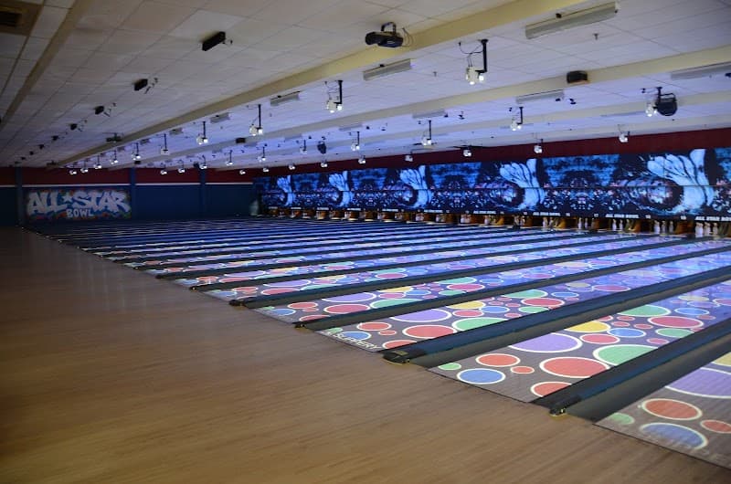 Interior view of All Star Bowl bowling alley