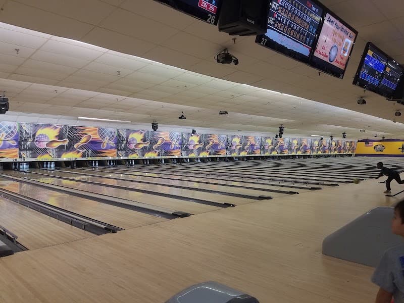 Interior view of All Star Lanes bowling alley