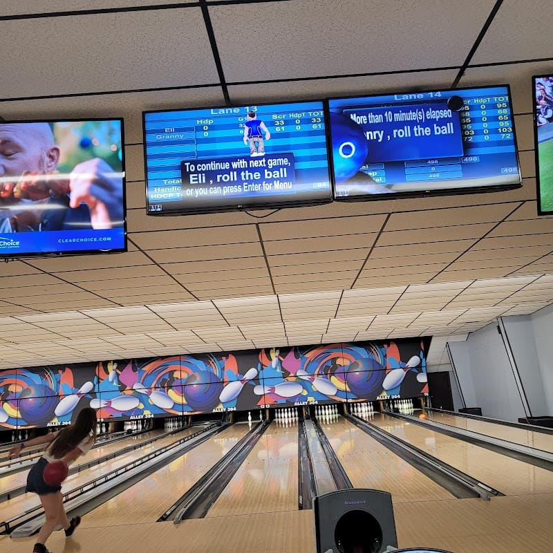 Interior view of Alley 304 bowling alley