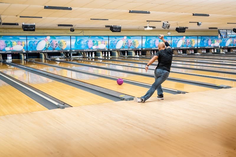 Interior view of Allie Brandt Lanes bowling alley