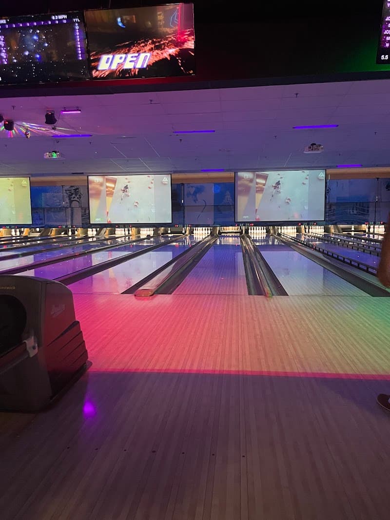 Interior view of Aloma Bowl bowling alley