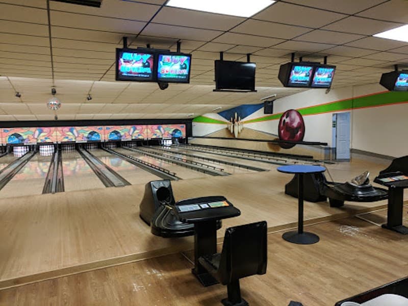 Interior view of Amity Bowl bowling alley