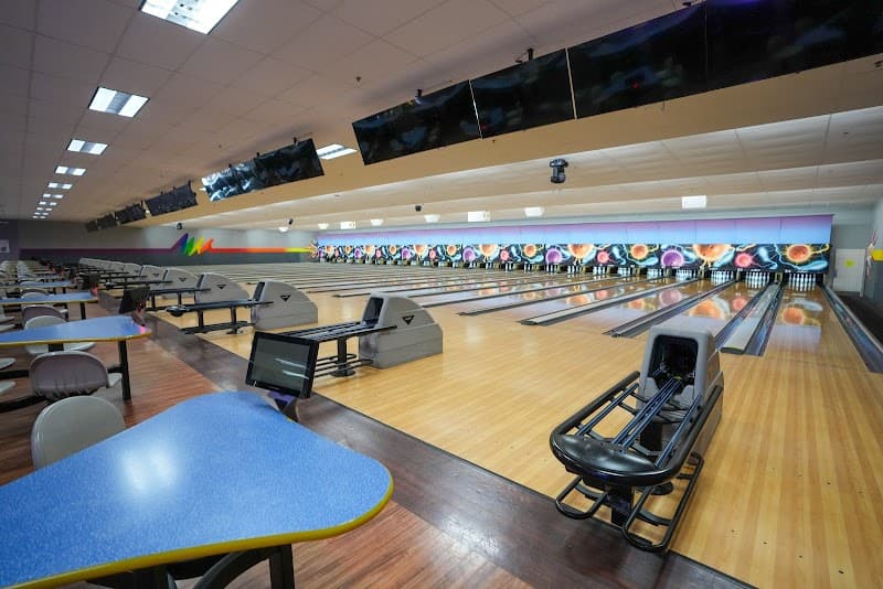 Interior view of Andover Lanes bowling alley