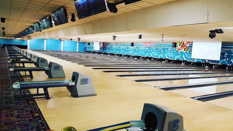 Interior view of Annapolis Bowl bowling alley