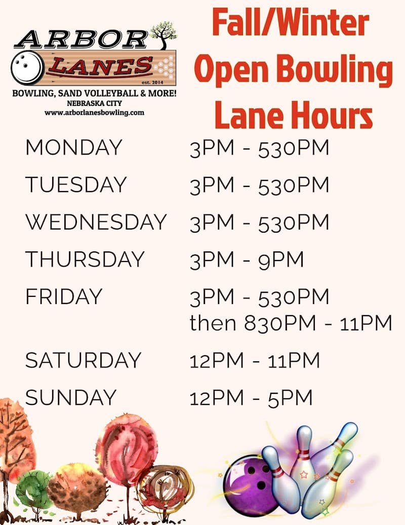 Interior view of Arbor Lanes bowling alley