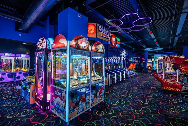 Interior view of Arcade Time Entertainment bowling alley