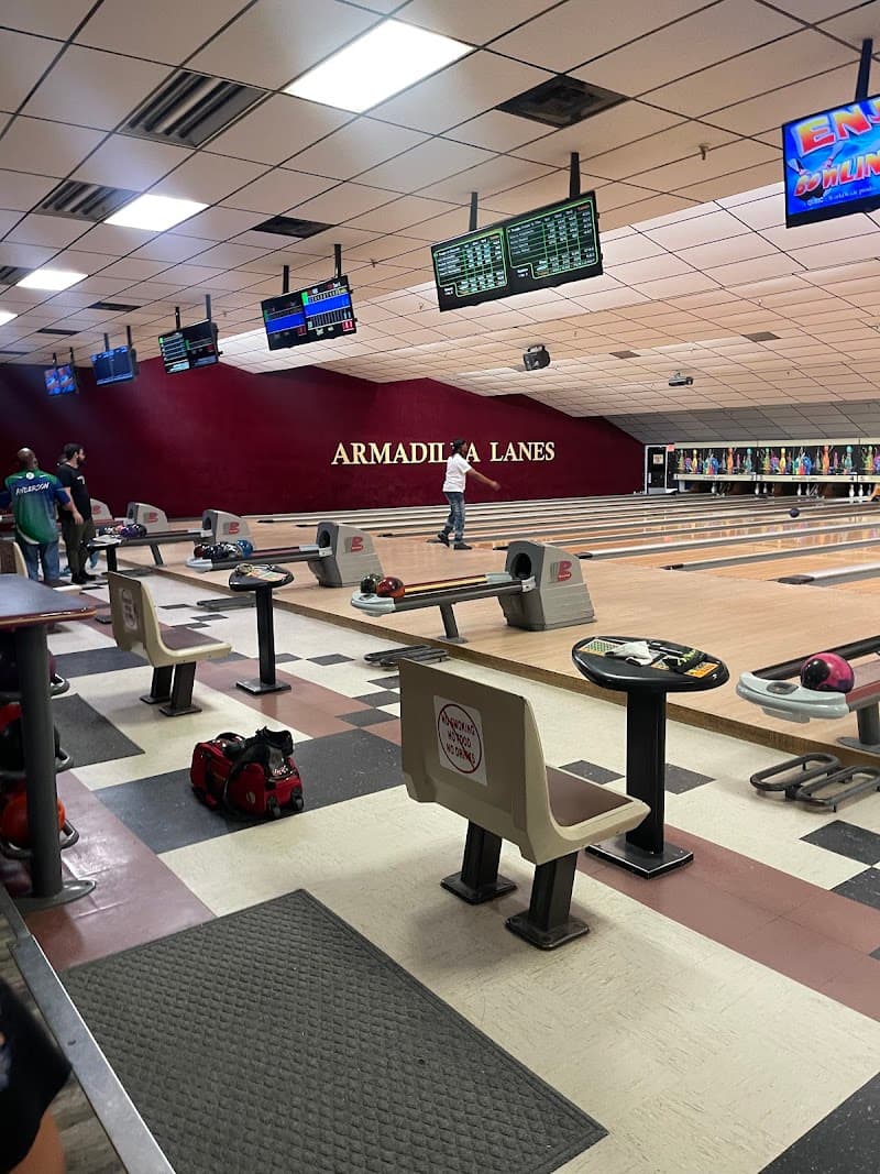 Interior view of Armadilla Lanes II bowling alley