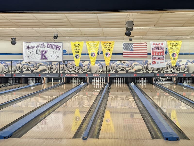 Interior view of Arrowhead Bowl bowling alley