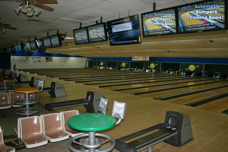 Interior view of Astro SuperBowl bowling alley