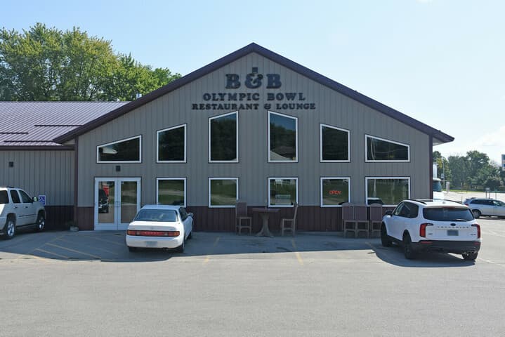 Interior view of B&B Olympic Bowl bowling alley