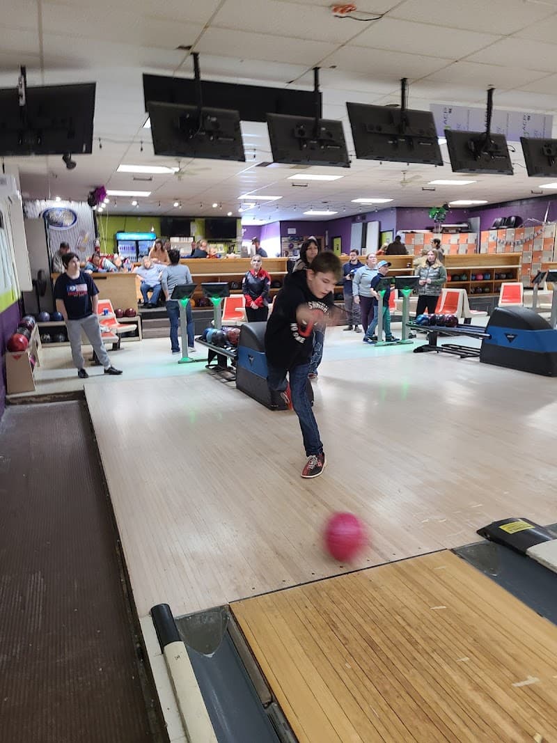 Interior view of Back Alley Bowl bowling alley