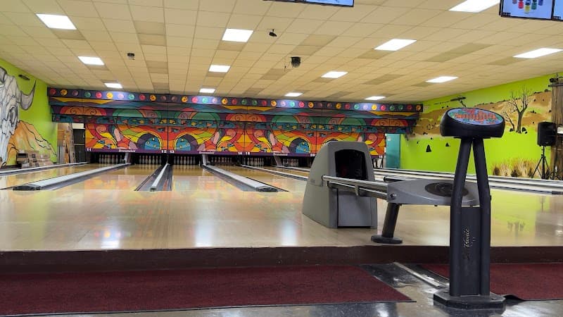 Interior view of BadLands Saloon, Grill and Lanes bowling alley