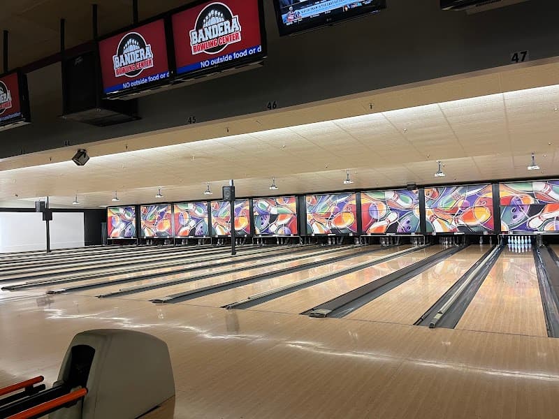 Interior view of Bandera Bowling Center bowling alley