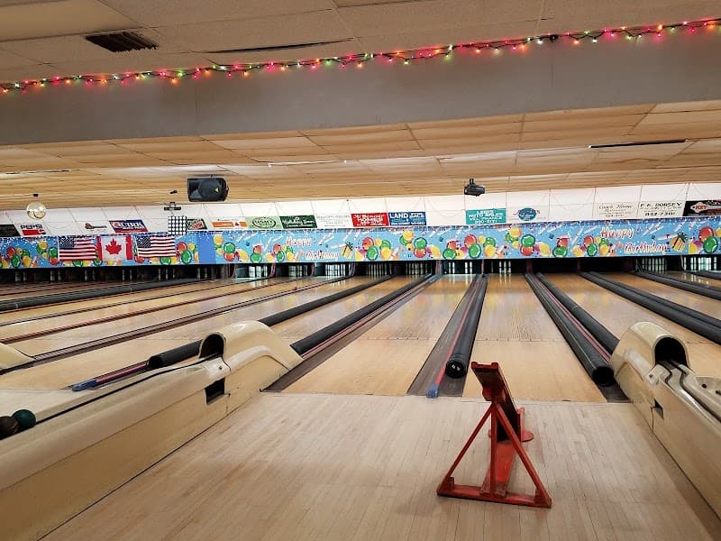 Interior view of Bangor-Brewer Bowling Lanes bowling alley