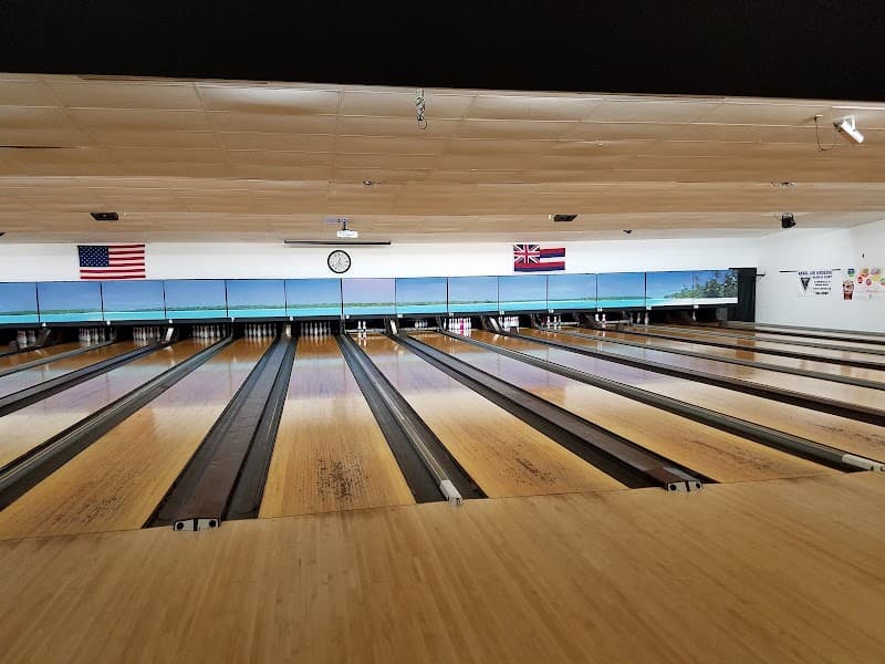 Interior view of Barber's Point Bowling Center bowling alley