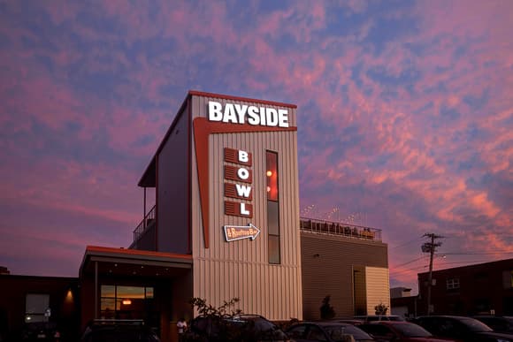 Interior view of Bayside Bowl bowling alley