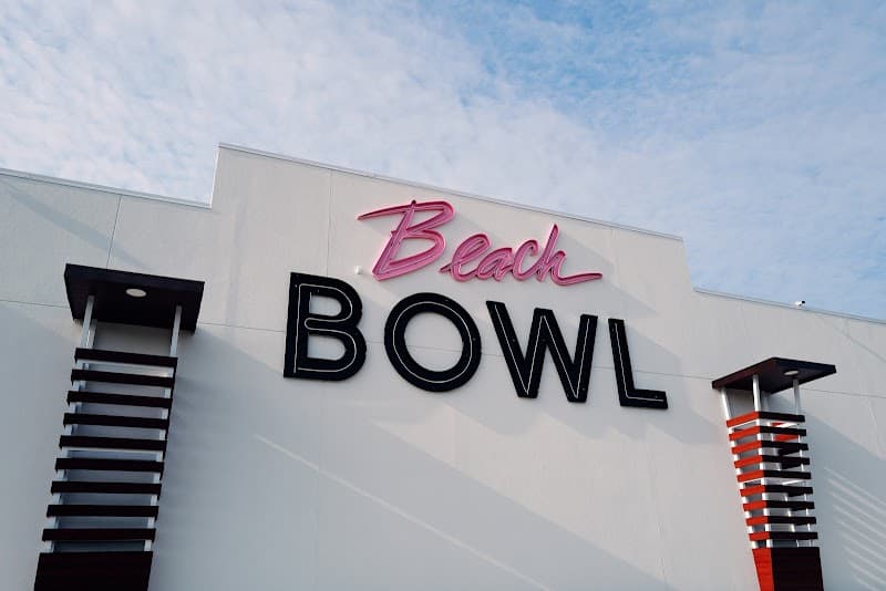 Interior view of Beach Bowl bowling alley