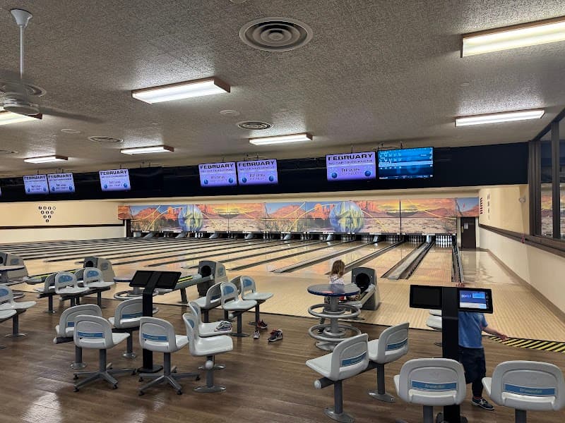 Interior view of Bell Lanes bowling alley