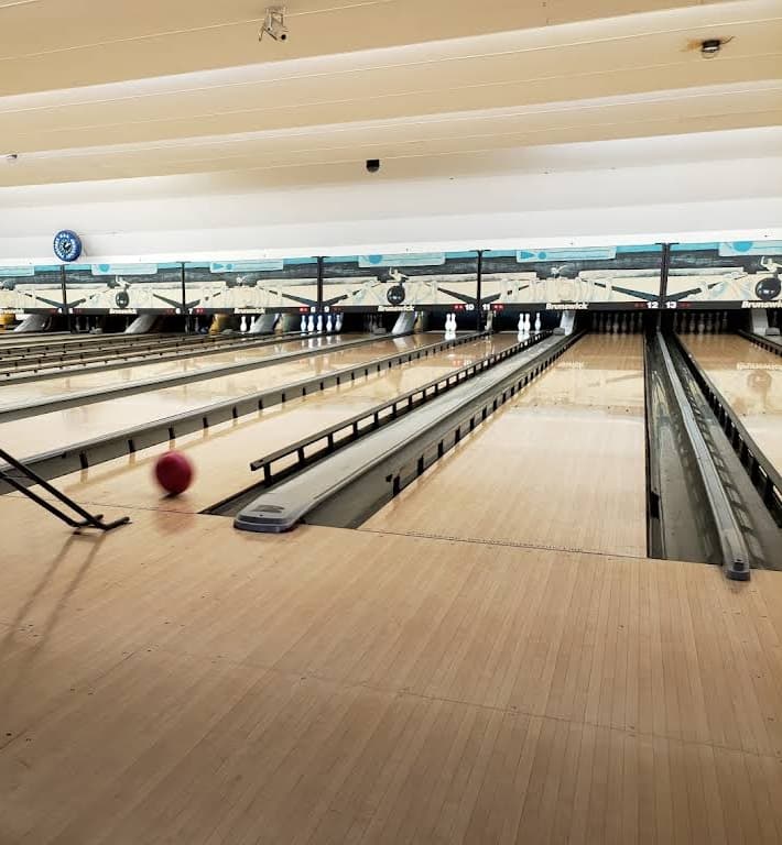 Interior view of Bellevue Bowl bowling alley