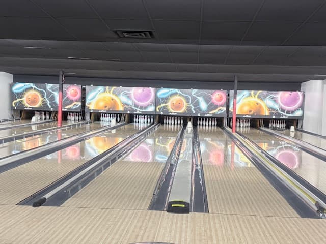 Interior view of Bigfoot Lanes bowling alley