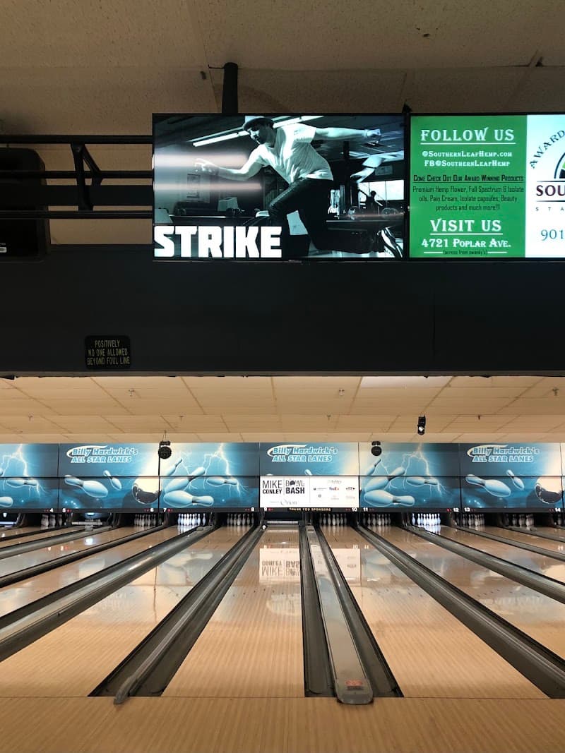 Interior view of Billy Hardwick's All Star Lanes bowling alley