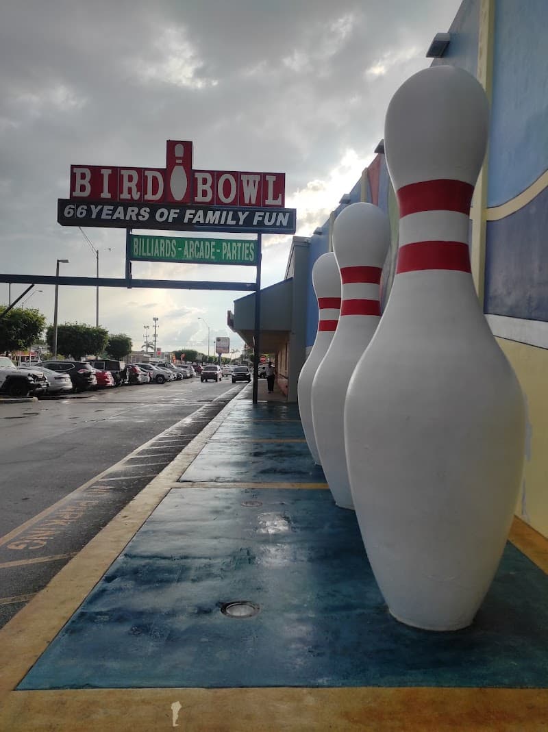 Interior view of Bird Bowl Billiards bowling alley