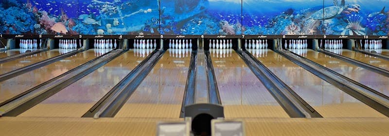 Interior view of Bird Bowl Bowling Center bowling alley