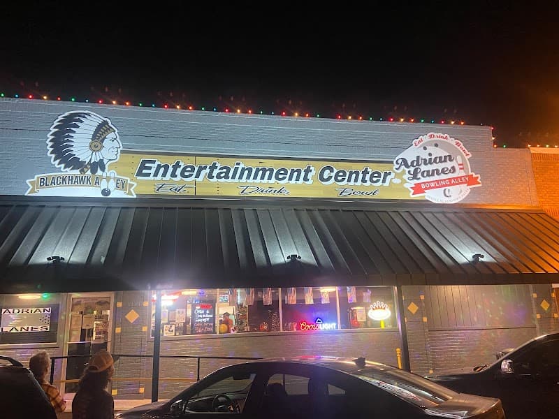 Interior view of Blackhawk Alley Adrian Lanes bowling alley