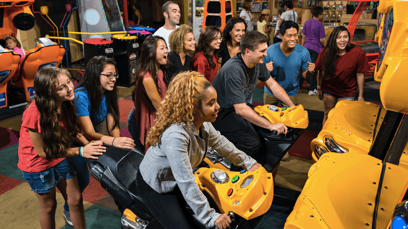 Interior view of Boardwalk Bowl Entertainment Center bowling alley